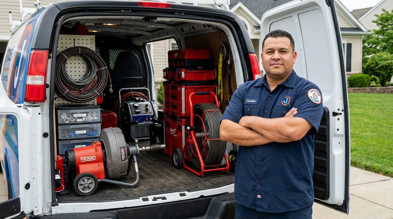 Professional drain cleaning equipment and Johns Plumbing LLC plumber in Edmonds