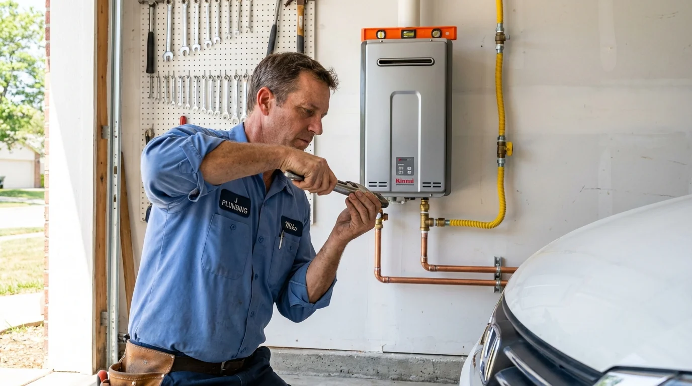 Tankless water heater installation by a Johns Plumbing LLC plumber in Edmonds